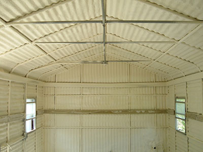 inside shot of an insulated commercial garage done by insulation contractors richmond va