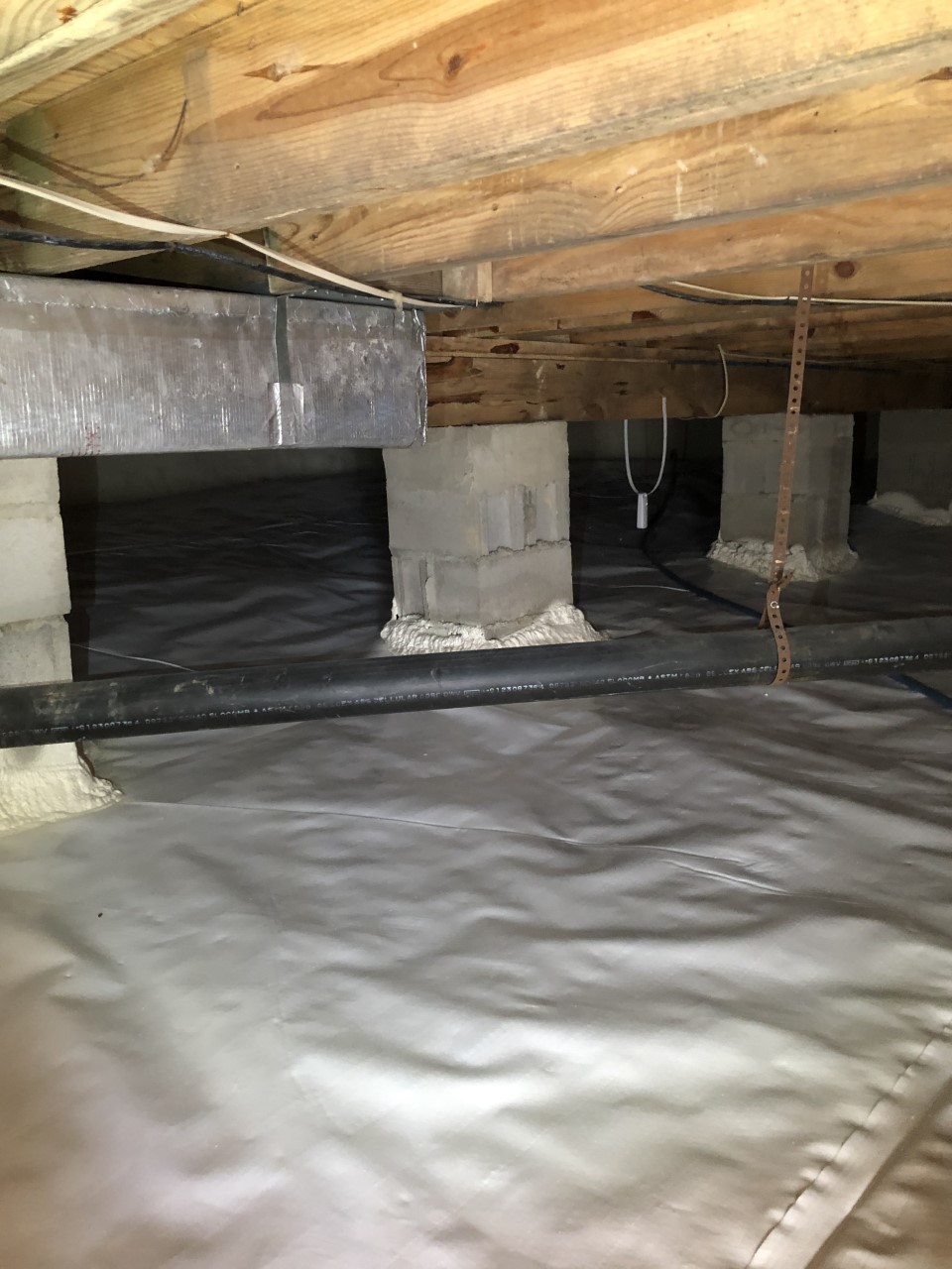 Crawl space foundation insulated with spray foam insulation in richmond va