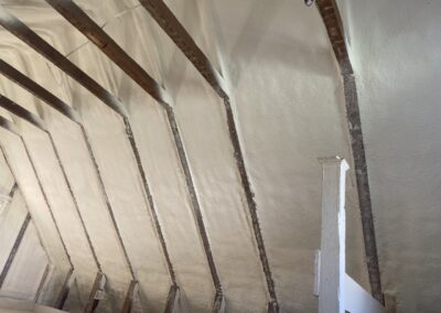 A home's attic insulated with spray foam insulation in richmond va