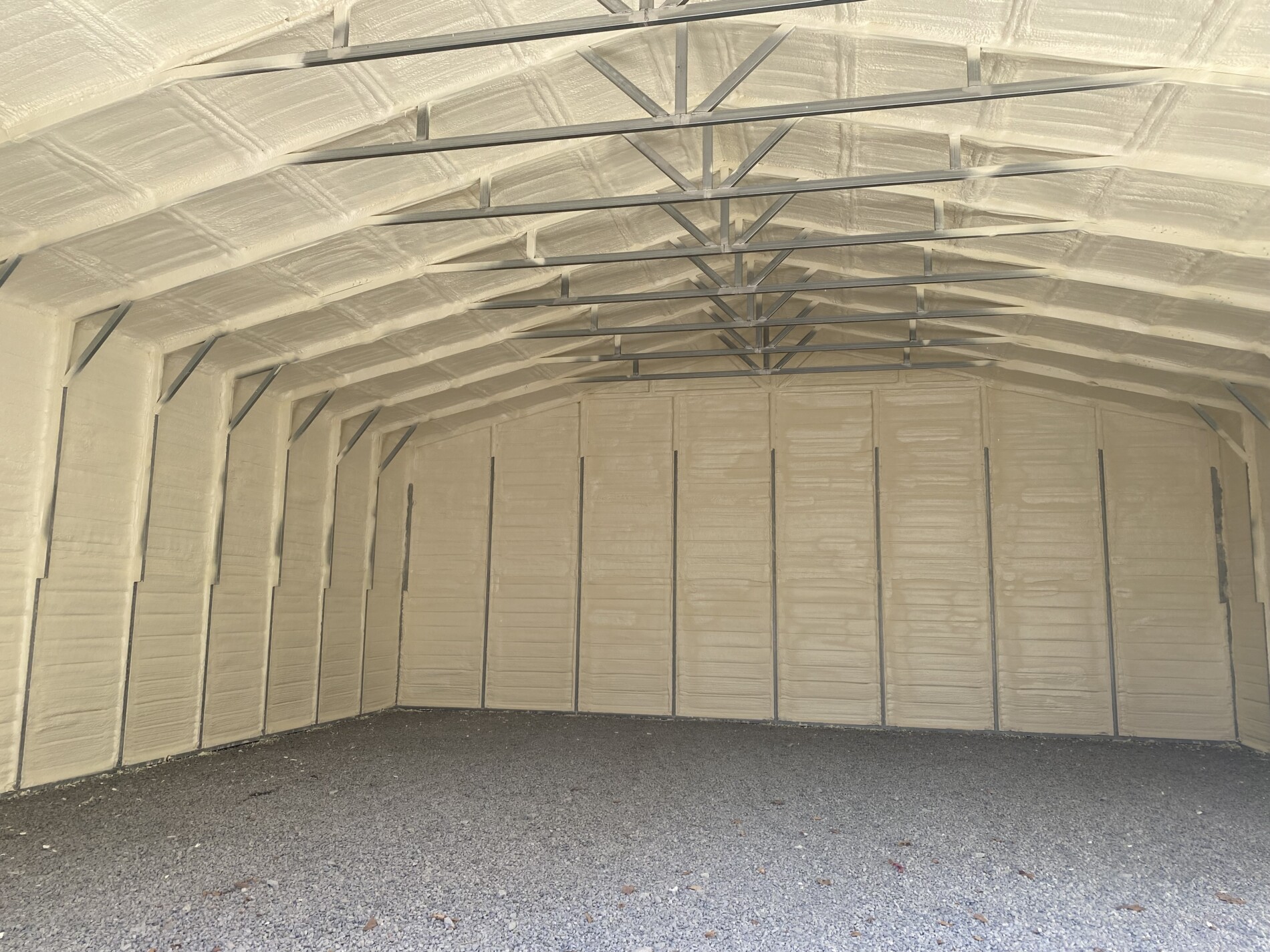 Metal Garage/Storage building insulated with spray foam