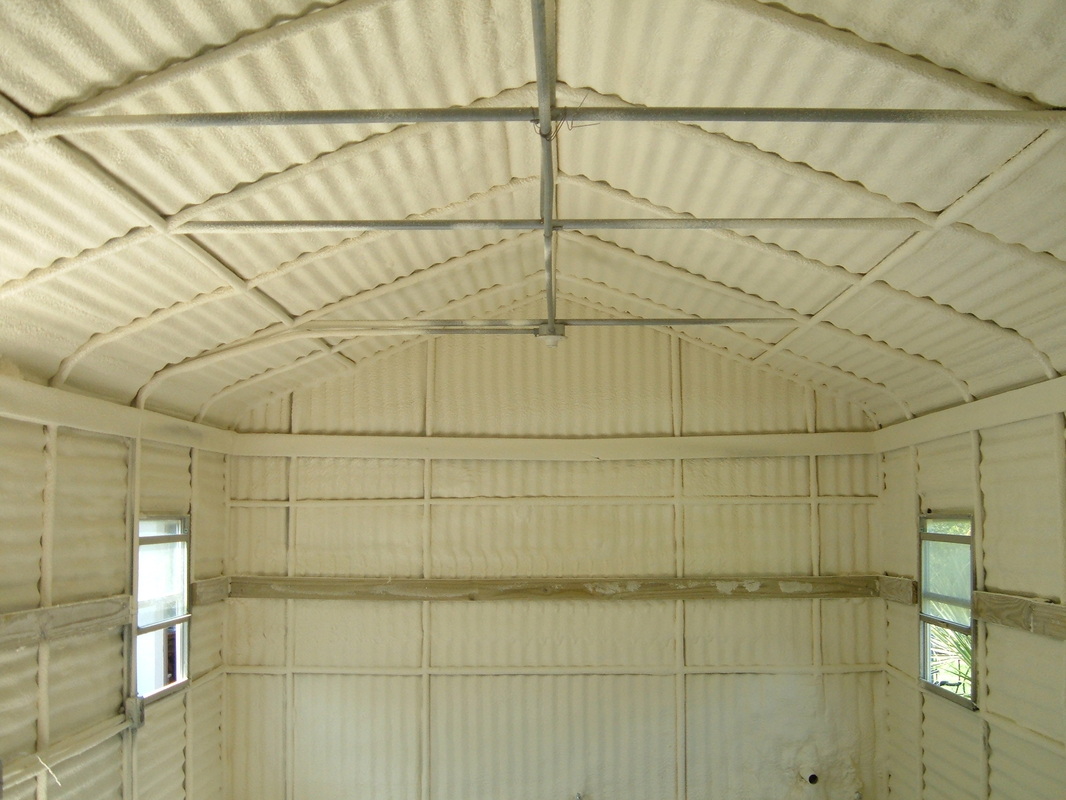 A metal commercial building in Richmond, VA insulated with Spray Foam
