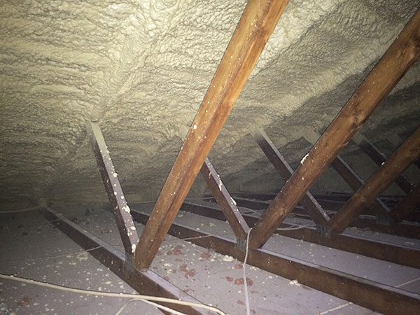 An attic in richmond va residential home insulated by our insulation contractors